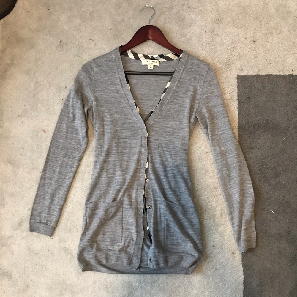 BURBERRY grey cardigan